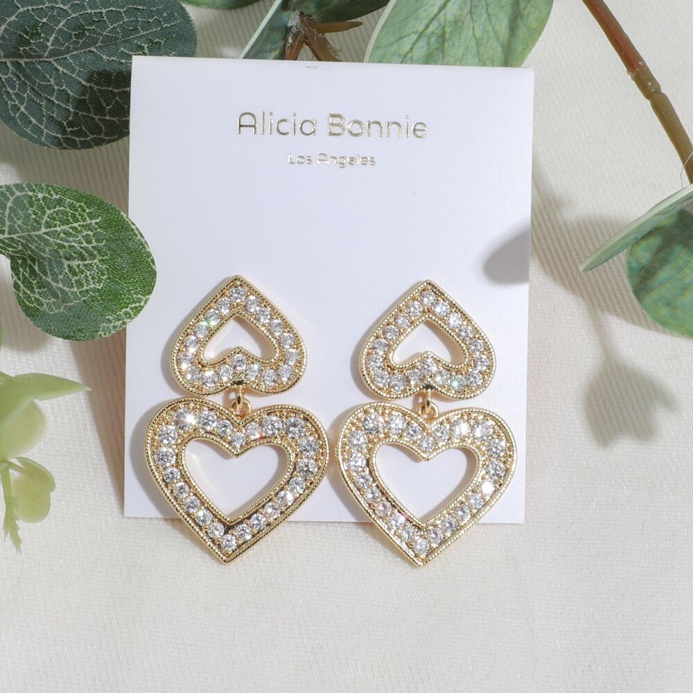 Alicia Bonnie Gold Heart Earrings